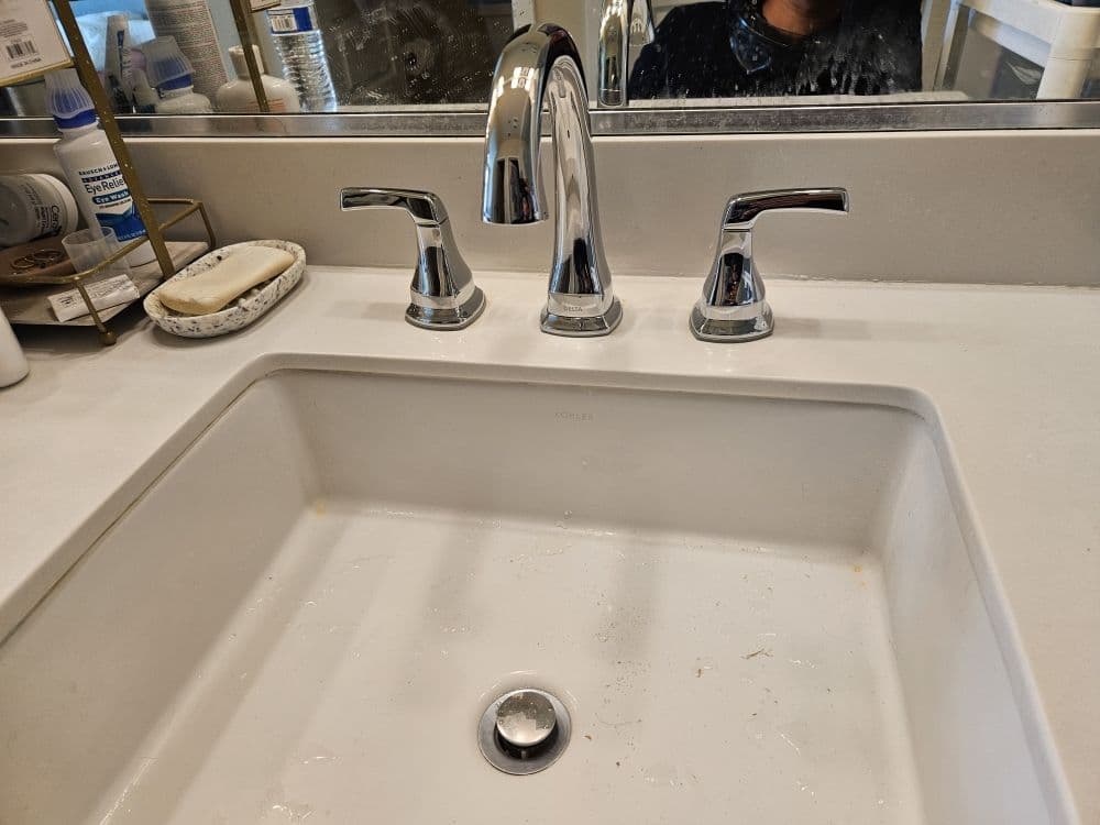 Professional plumbing work background